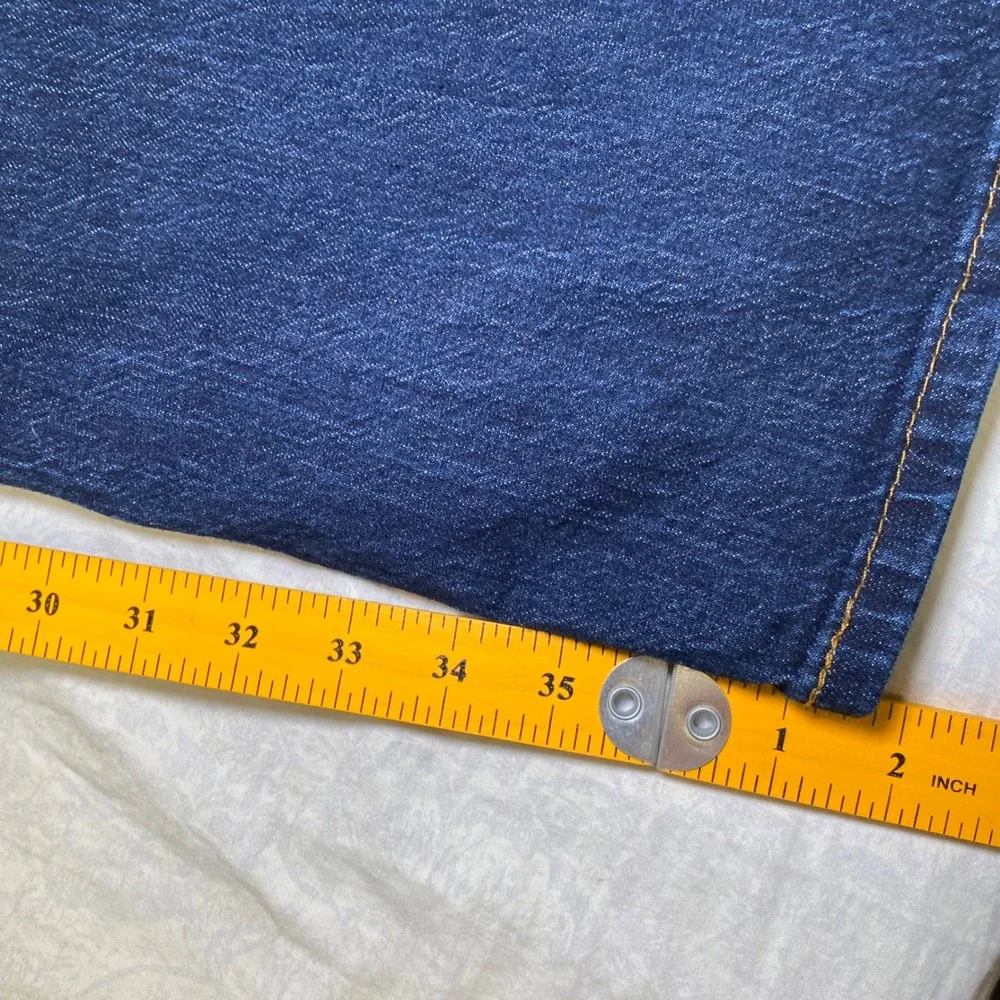 Levis 505 Regular Fit Jeans Mens 42x38 Blue Denim Stretch Straight Leg